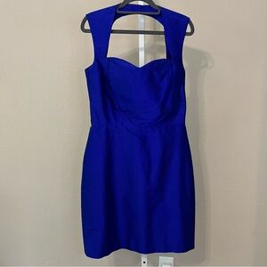 Elegant Blue Silk Sleeveless Dress